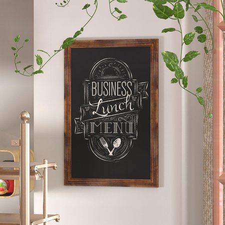 FLASH FURNITURE 24 x 36 Torched Wood Magnetic Hanging Chalkboard HGWA-3GD-CRE8-791315-GG